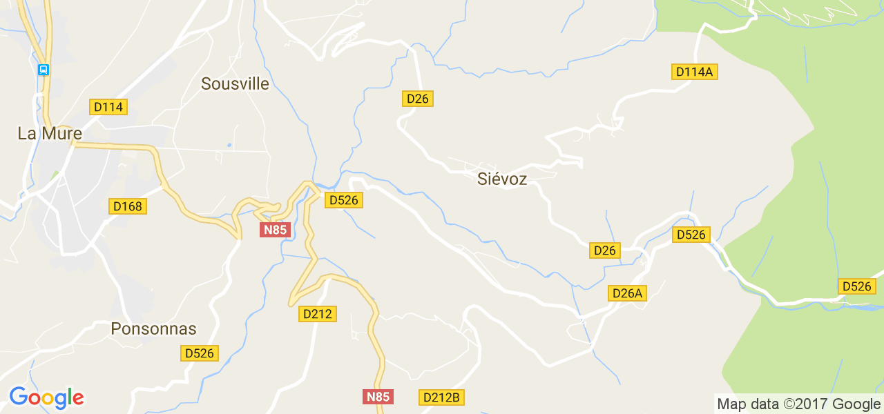 map de la ville de Siévoz