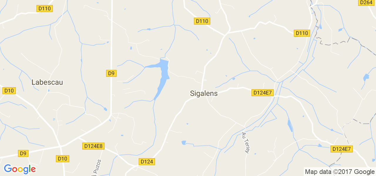 map de la ville de Sigalens