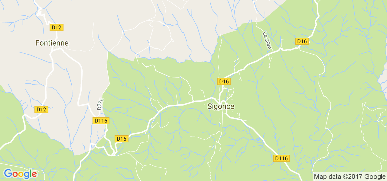 map de la ville de Sigonce