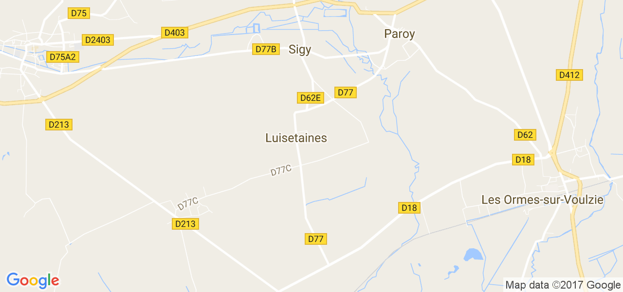 map de la ville de Sigy