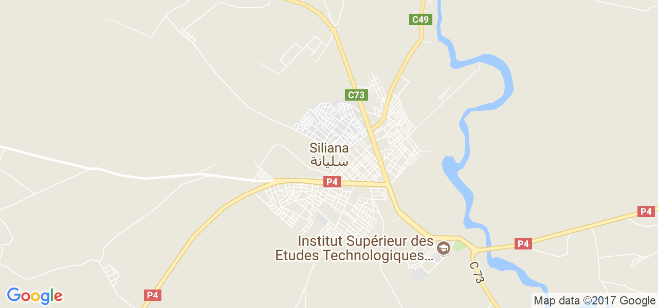 map de la ville de Siliana