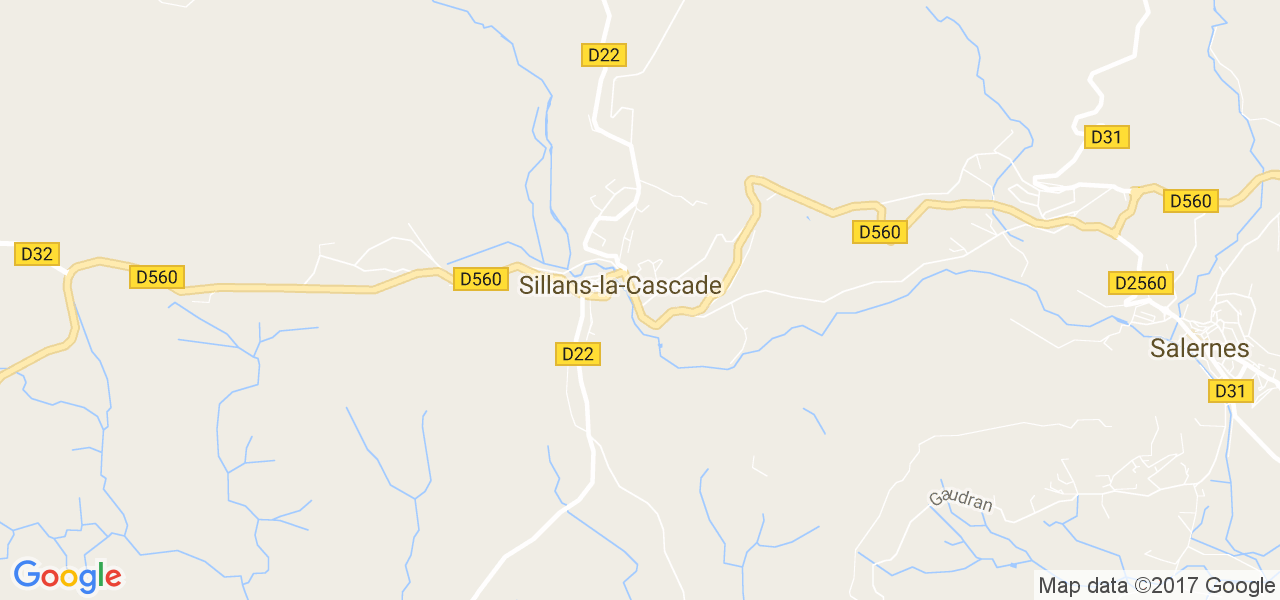 map de la ville de Sillans-la-Cascade