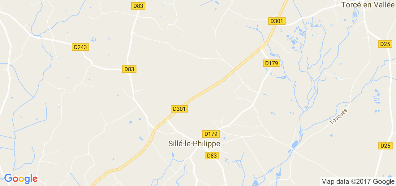 map de la ville de Sillé-le-Philippe