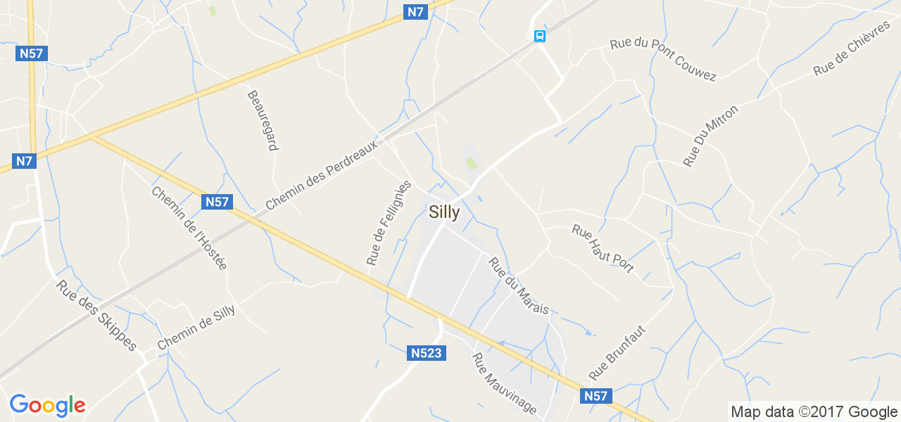 map de la ville de Silly