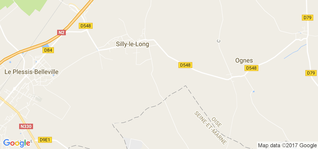 map de la ville de Silly-le-Long