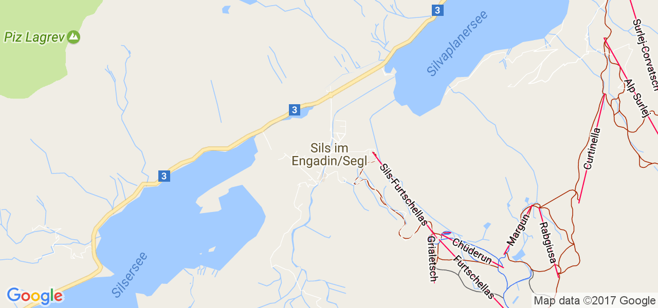 map de la ville de Sils im Engadin/Segl