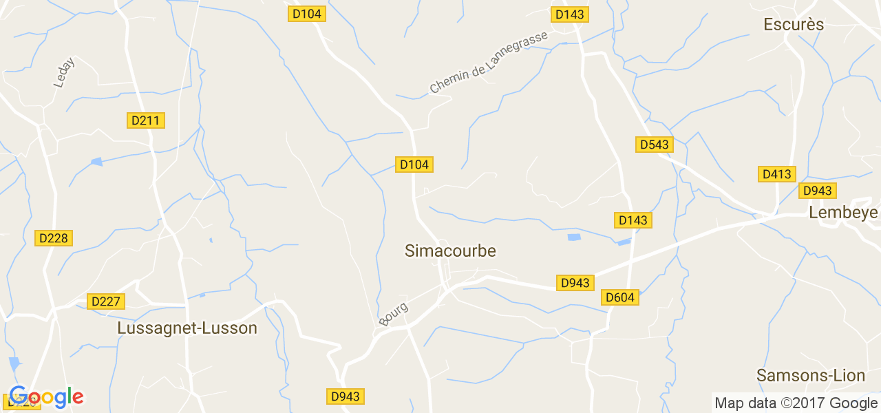 map de la ville de Simacourbe