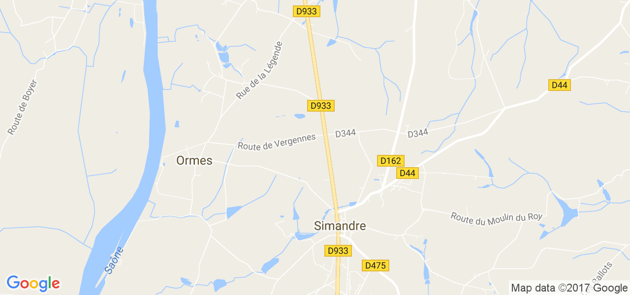 map de la ville de Simandre