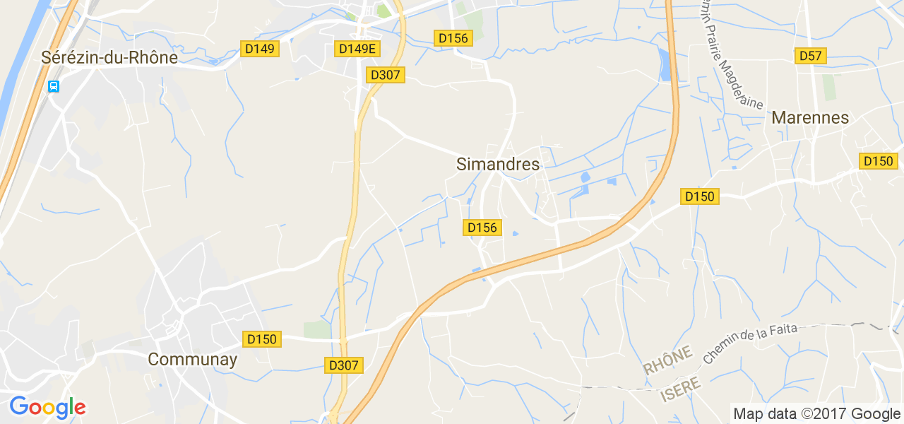 map de la ville de Simandres