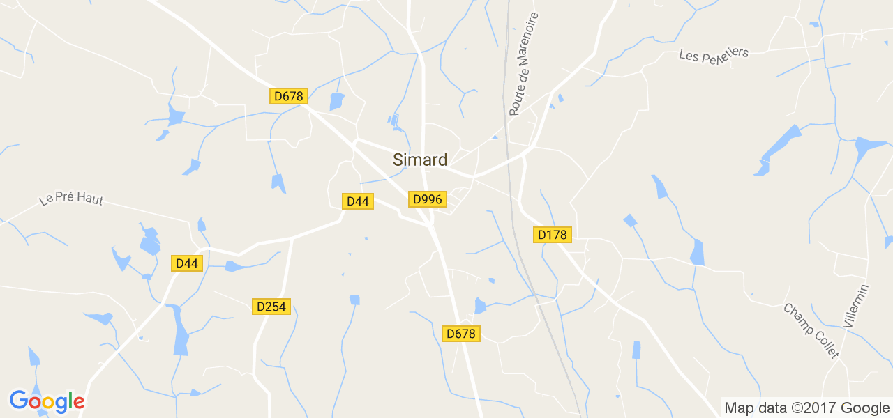 map de la ville de Simard
