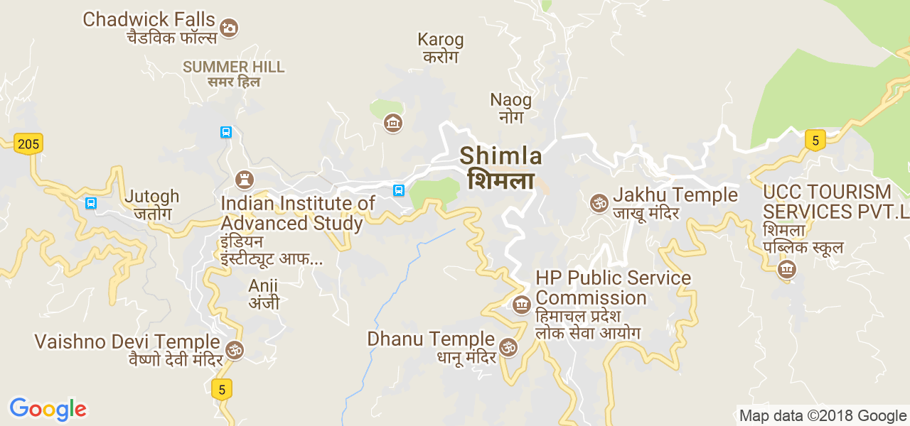 map of the city of Simla