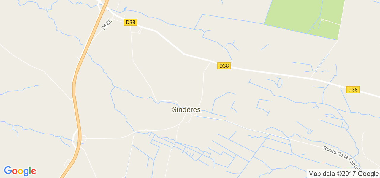 map de la ville de Sindères