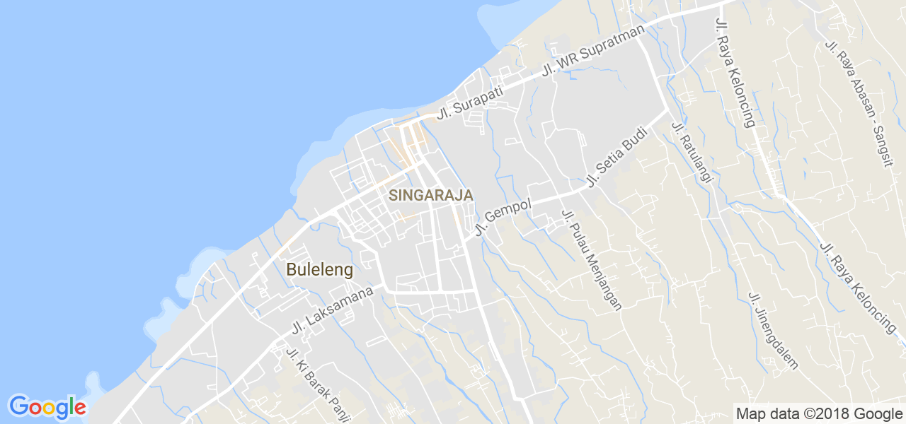 map of the city of Singaraja