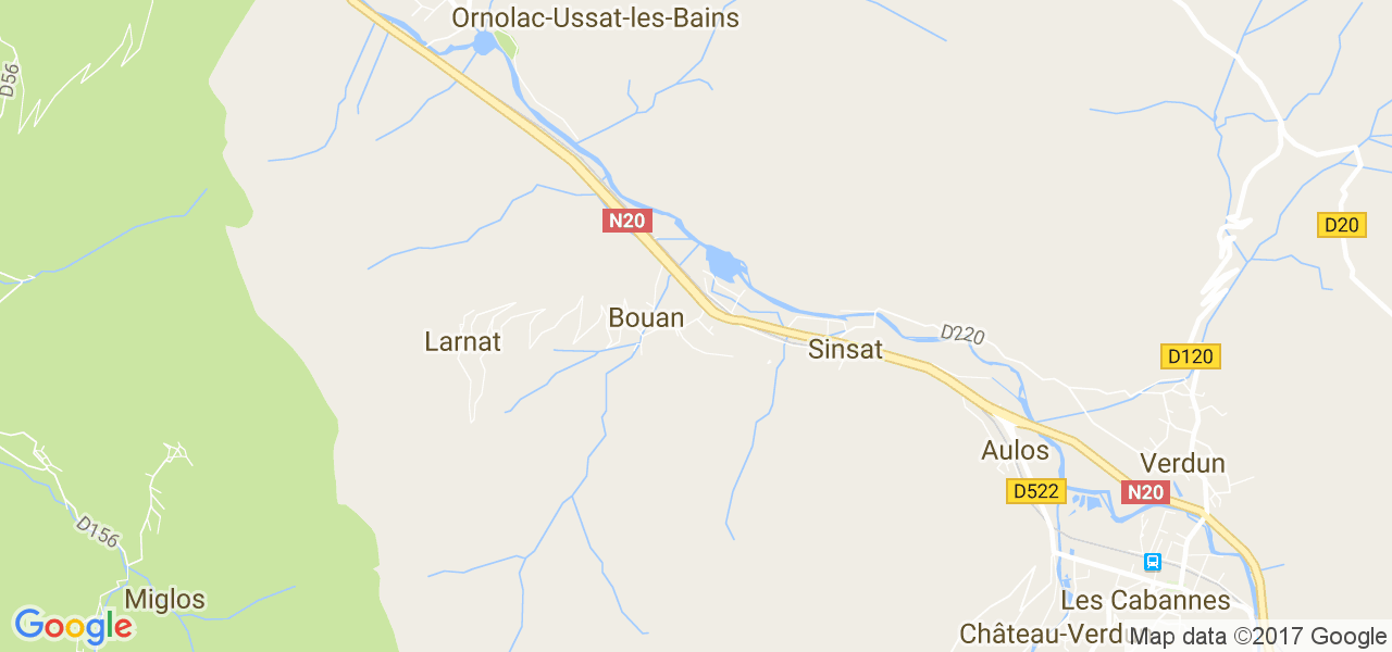 map de la ville de Sinsat