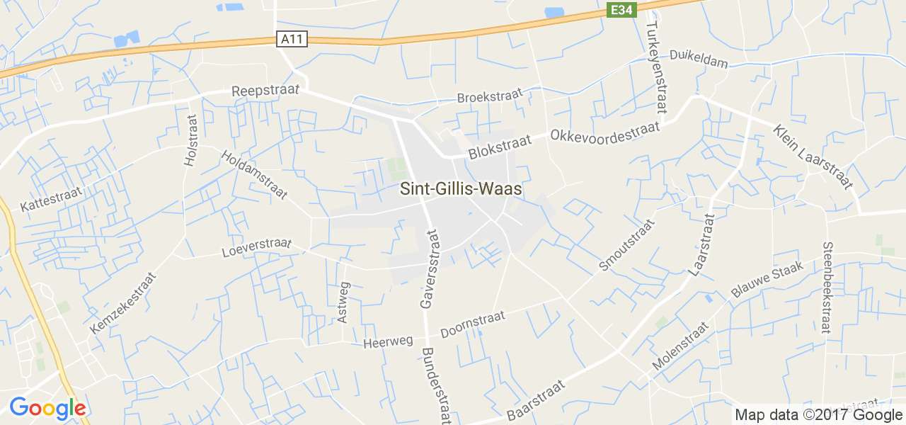 map de la ville de Sint-Gillis-Waas