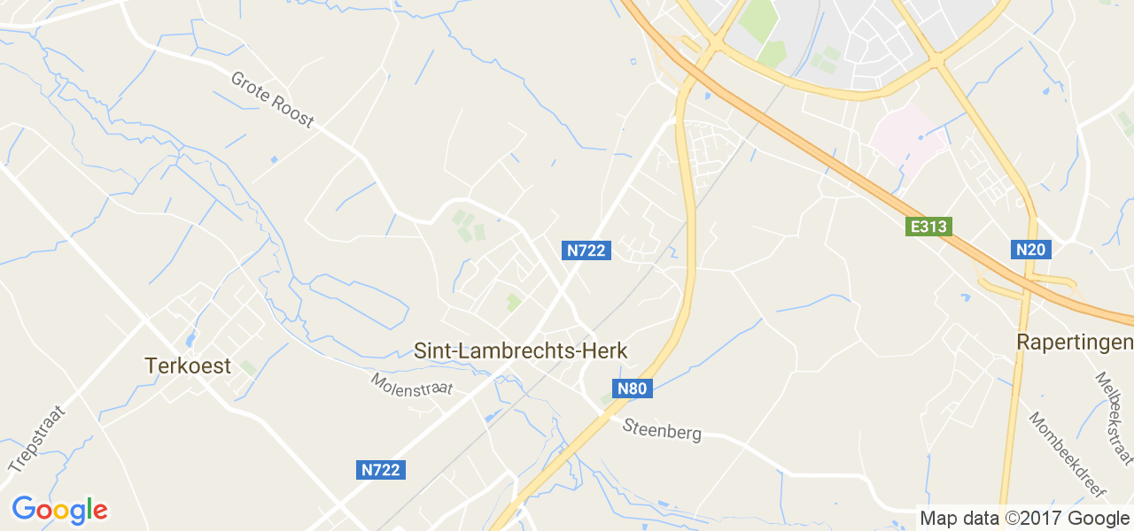 map de la ville de Sint-Lambrechts-Herk