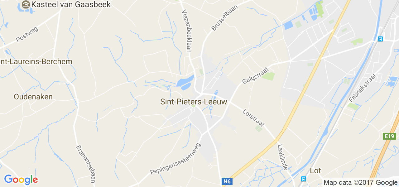 map de la ville de Sint-Pieters-Leeuw