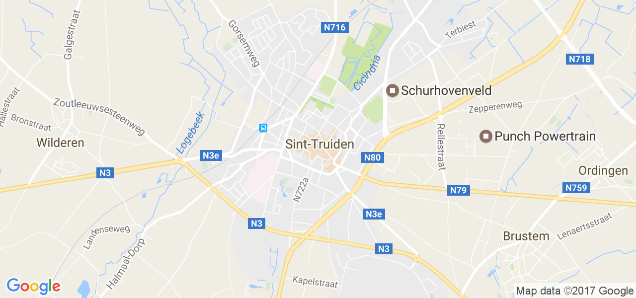 map de la ville de Sint-Truiden