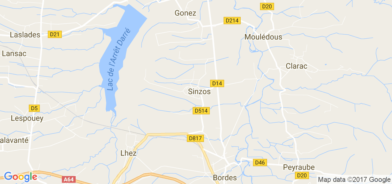 map de la ville de Sinzos