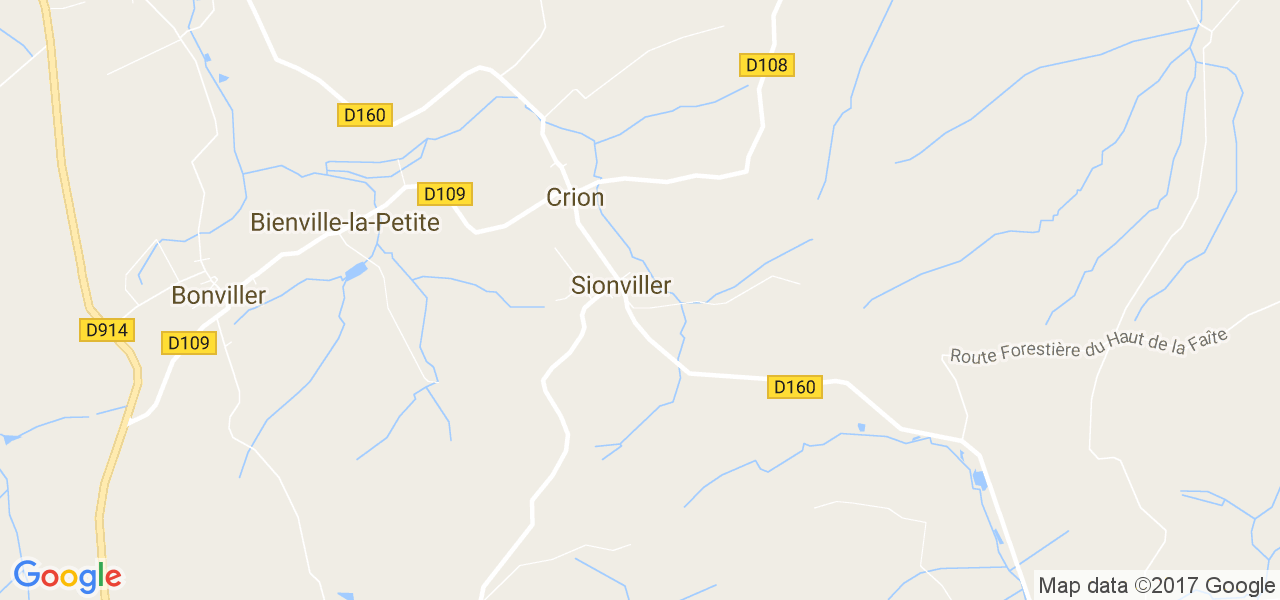 map de la ville de Sionviller