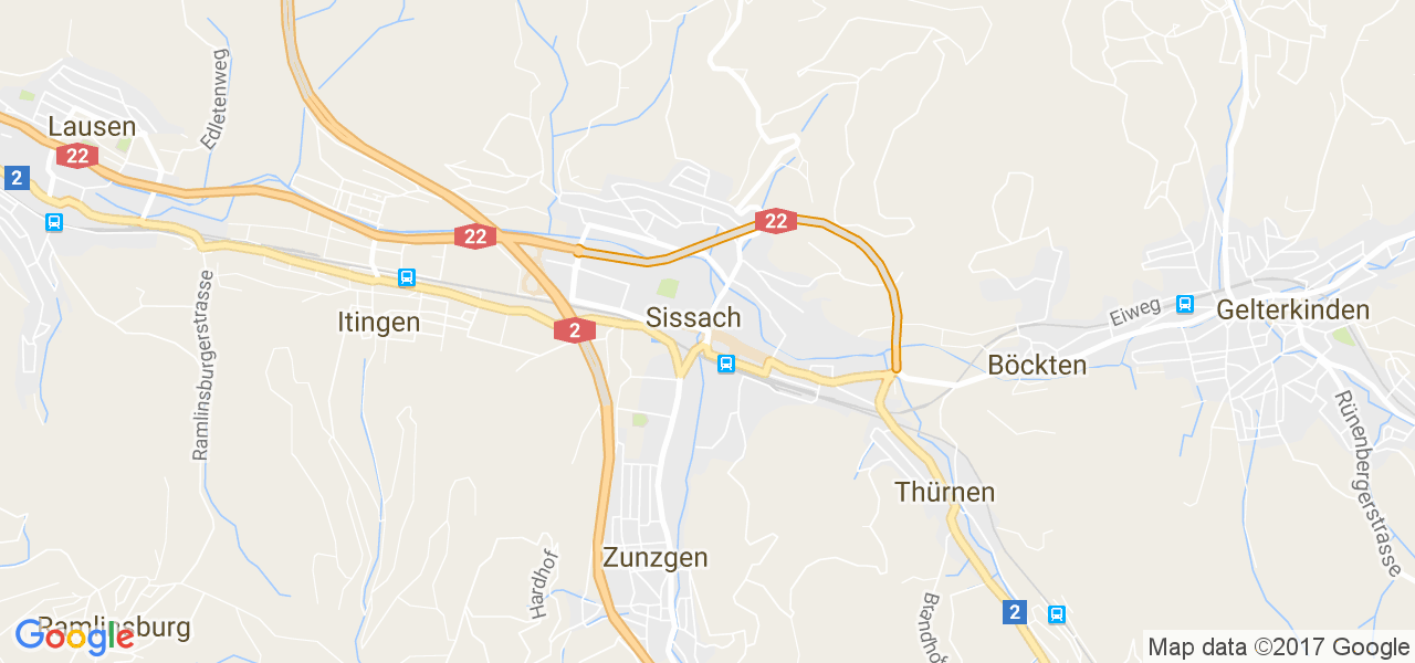 map de la ville de Sissach