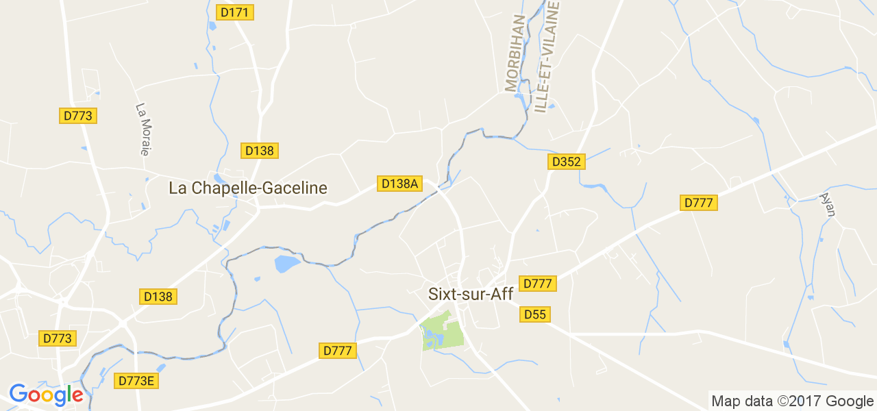 map de la ville de Sixt-sur-Aff