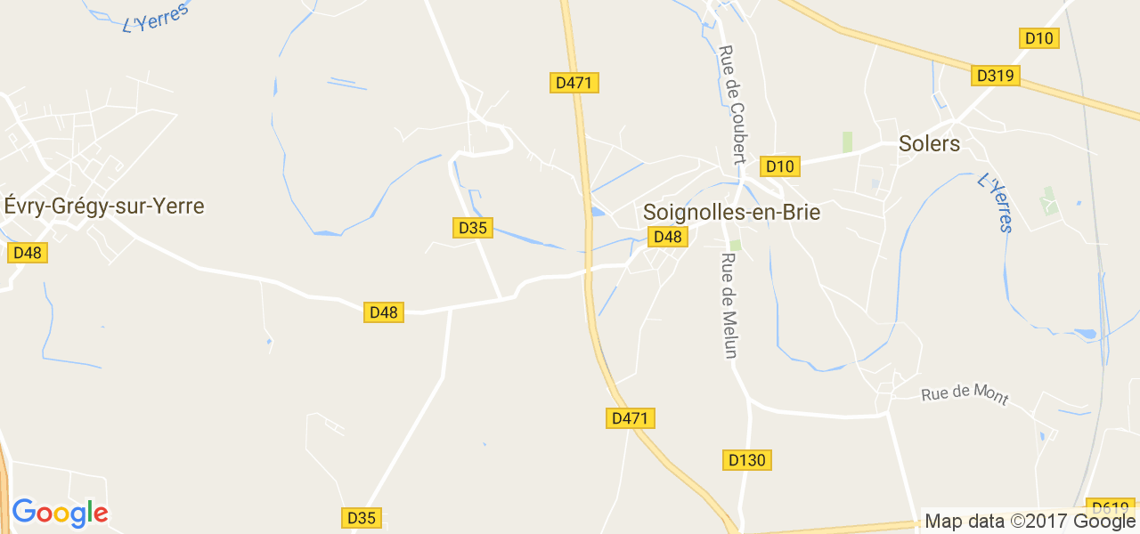 map de la ville de Soignolles-en-Brie