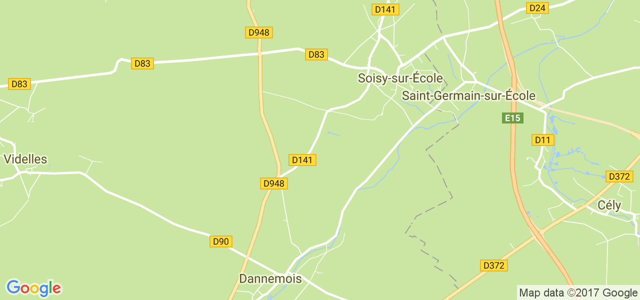 map de la ville de Soisy-sur-École