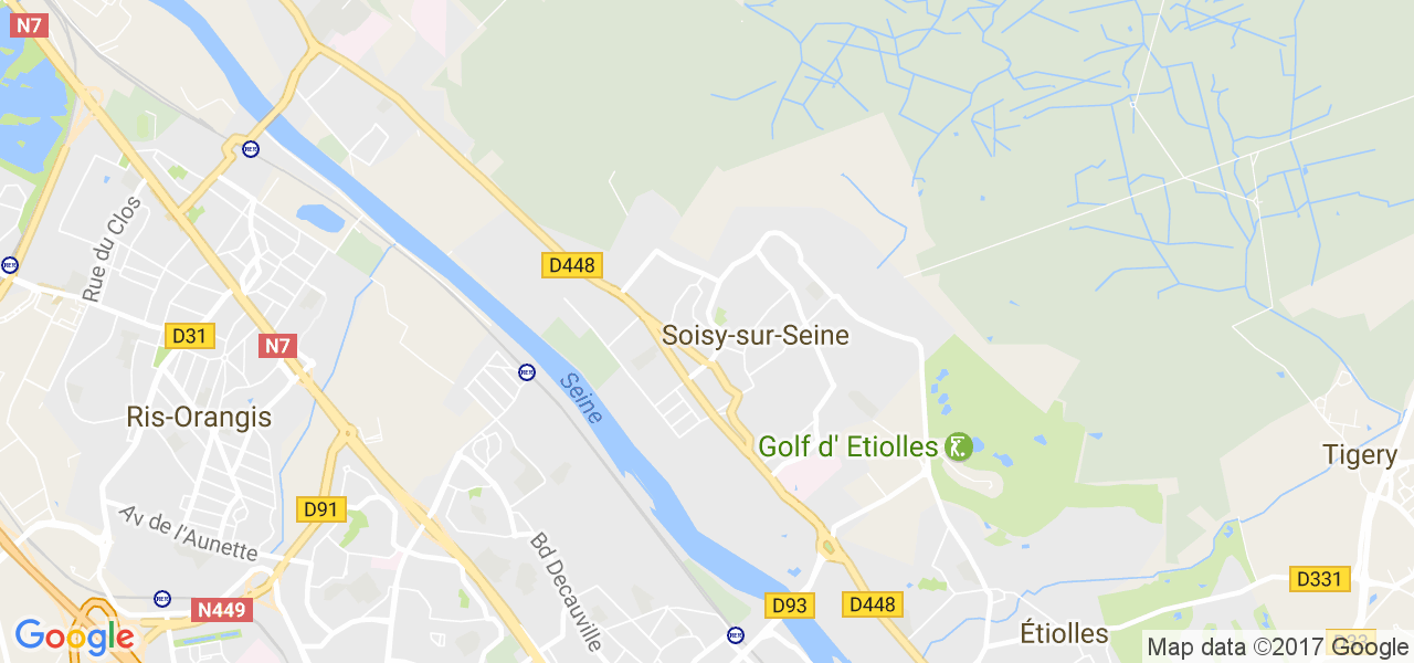 map de la ville de Soisy-sur-Seine