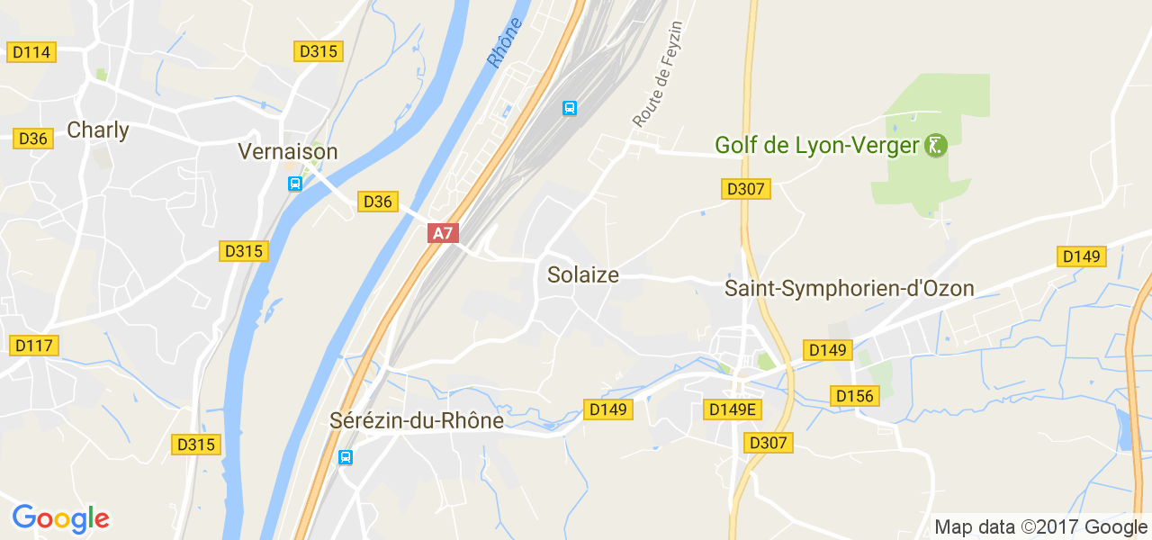 map de la ville de Solaize