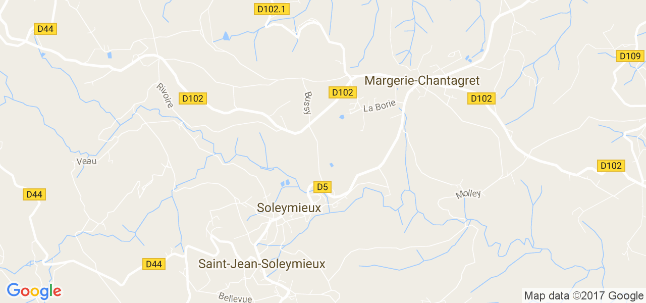 map de la ville de Soleymieux