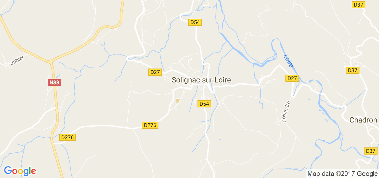 map de la ville de Solignac-sur-Loire