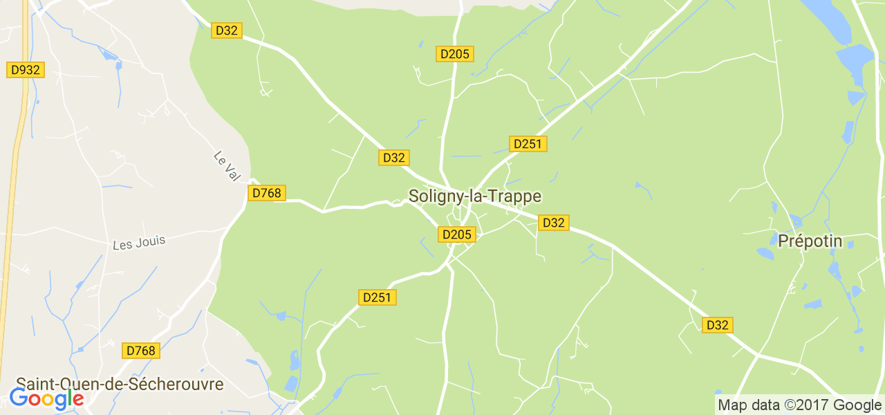 map de la ville de Soligny-la-Trappe