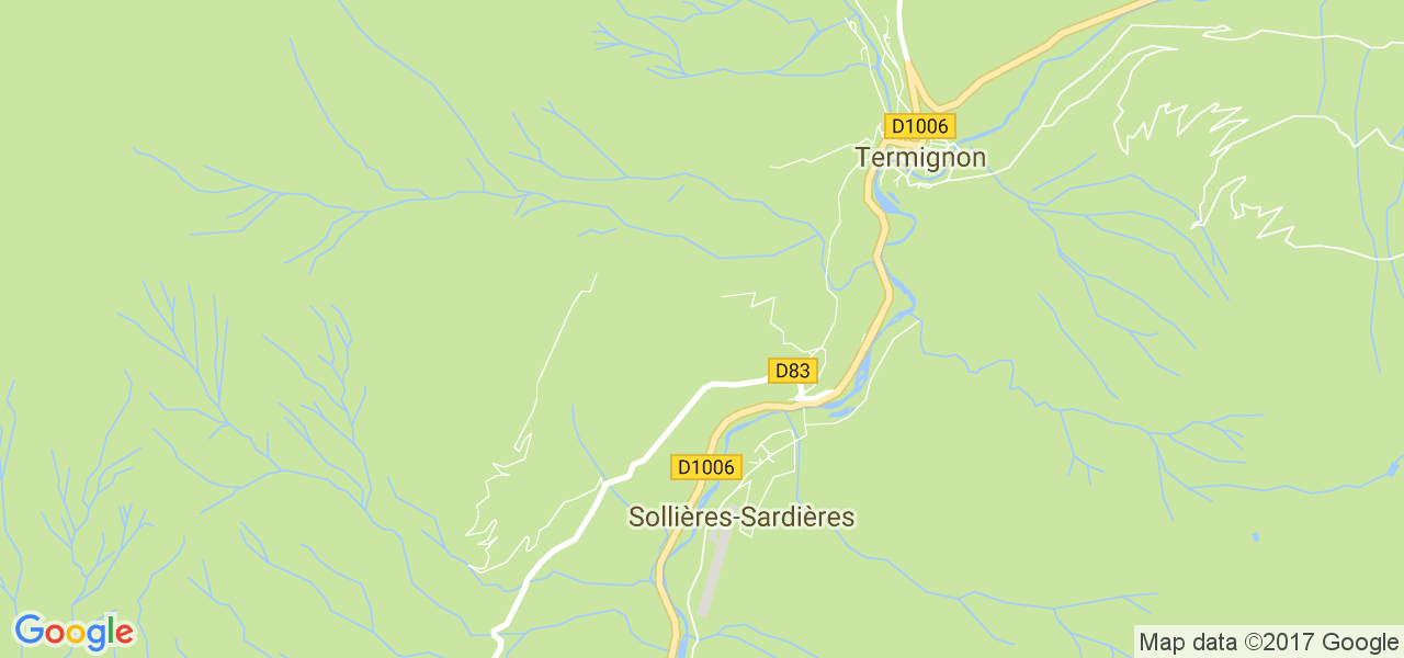 map de la ville de Sollières-Sardières