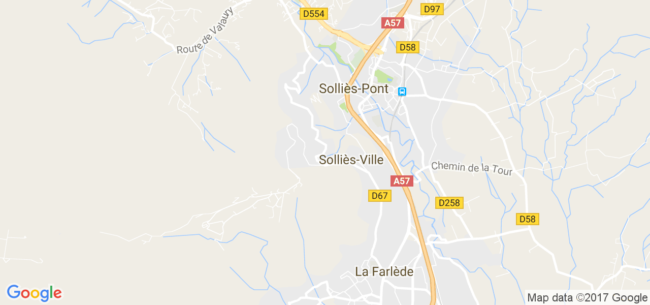 map de la ville de Solliès-Ville