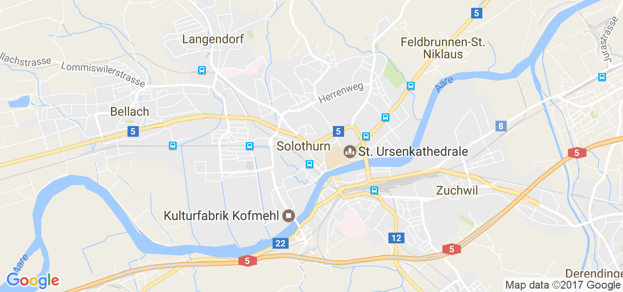 map de la ville de Solothurn