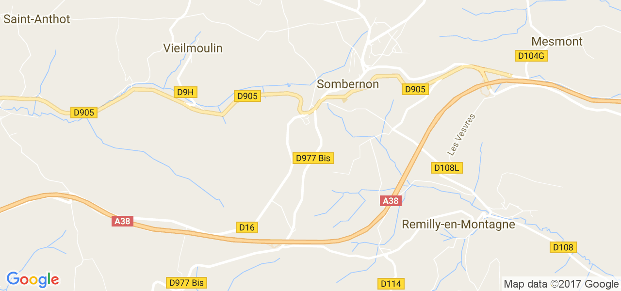 map de la ville de Sombernon