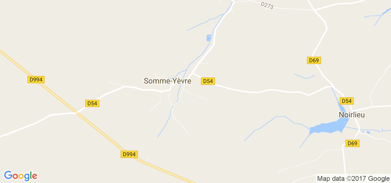 map de la ville de Somme-Yèvre