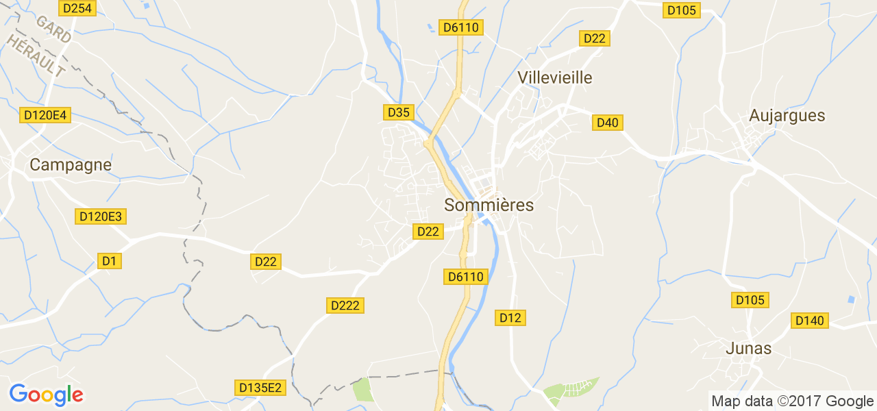 map de la ville de Sommières