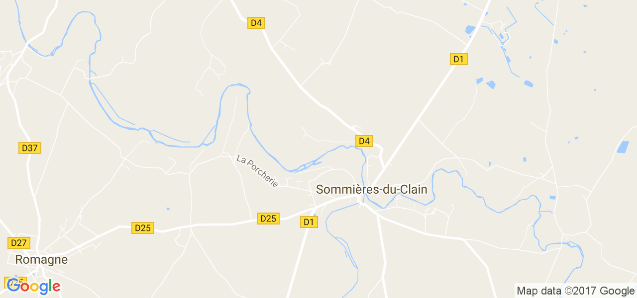 map de la ville de Sommières-du-Clain