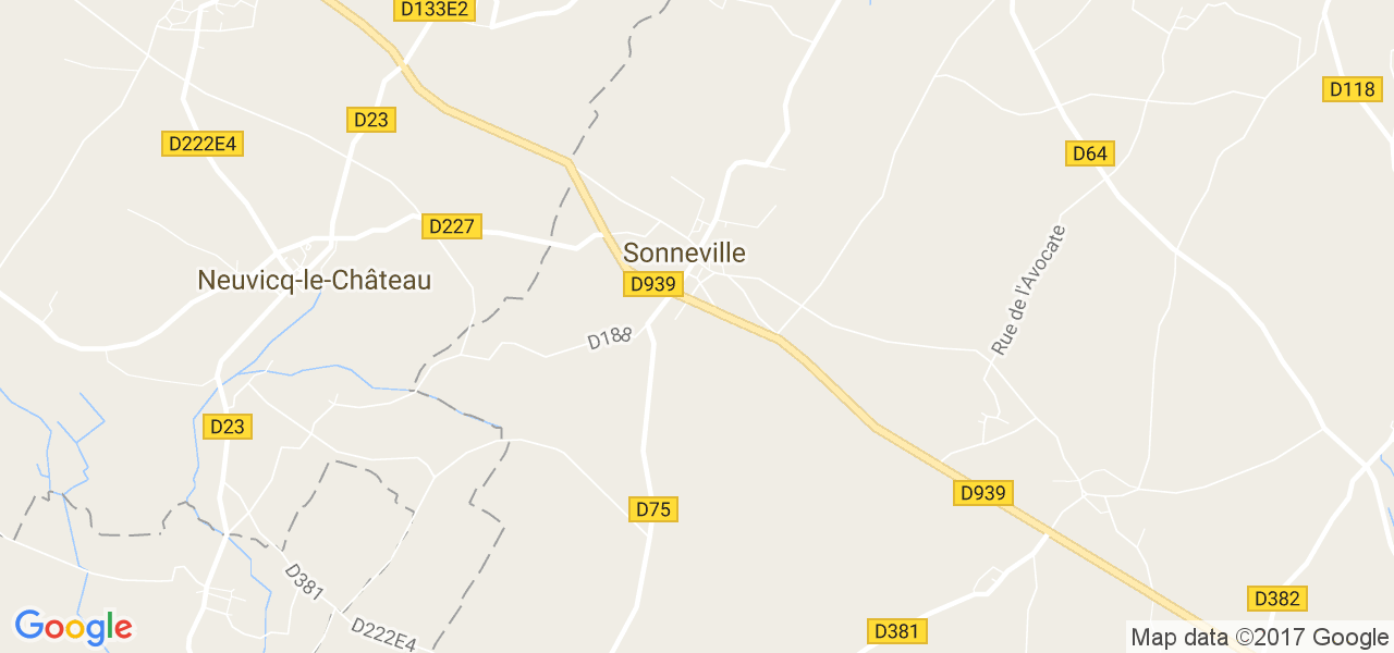 map de la ville de Sonneville