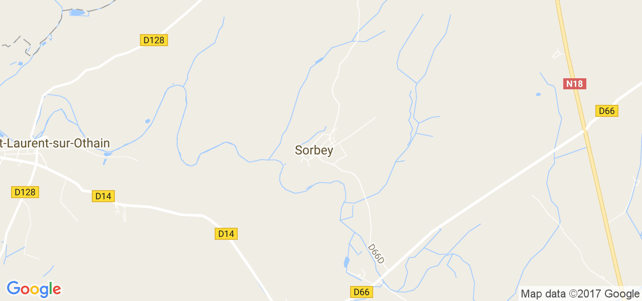 map de la ville de Sorbey