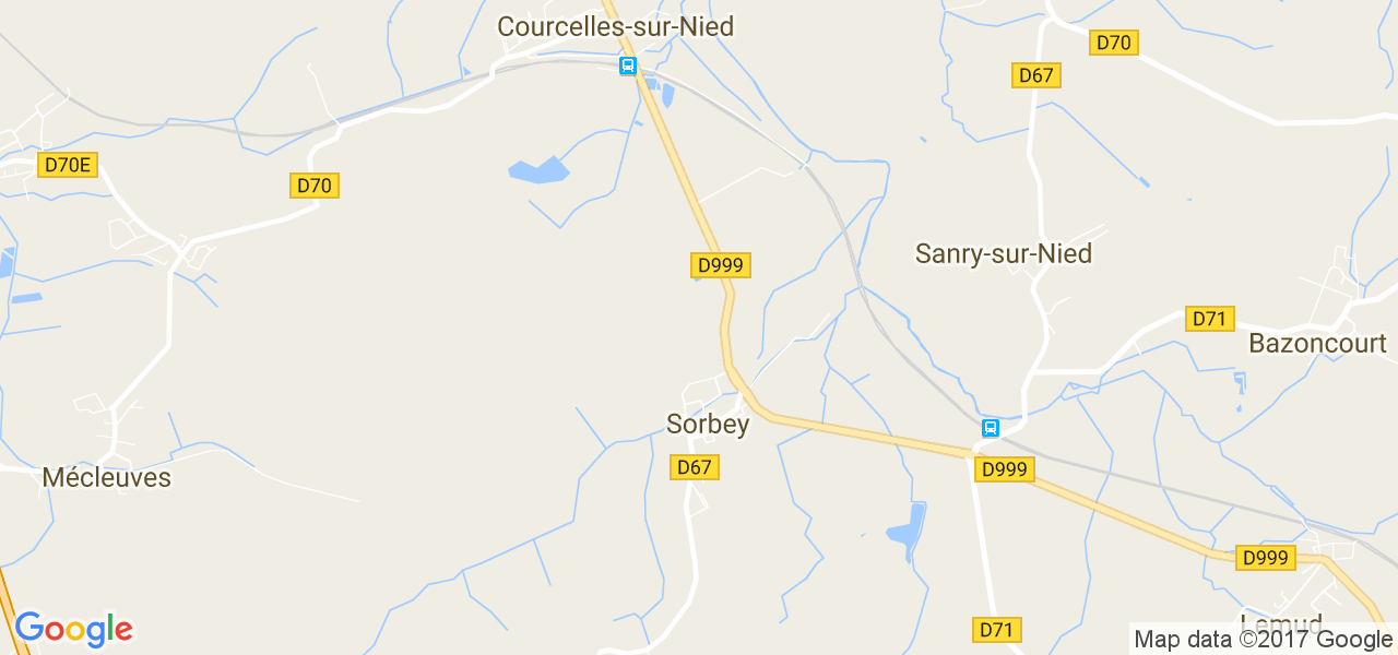 map de la ville de Sorbey