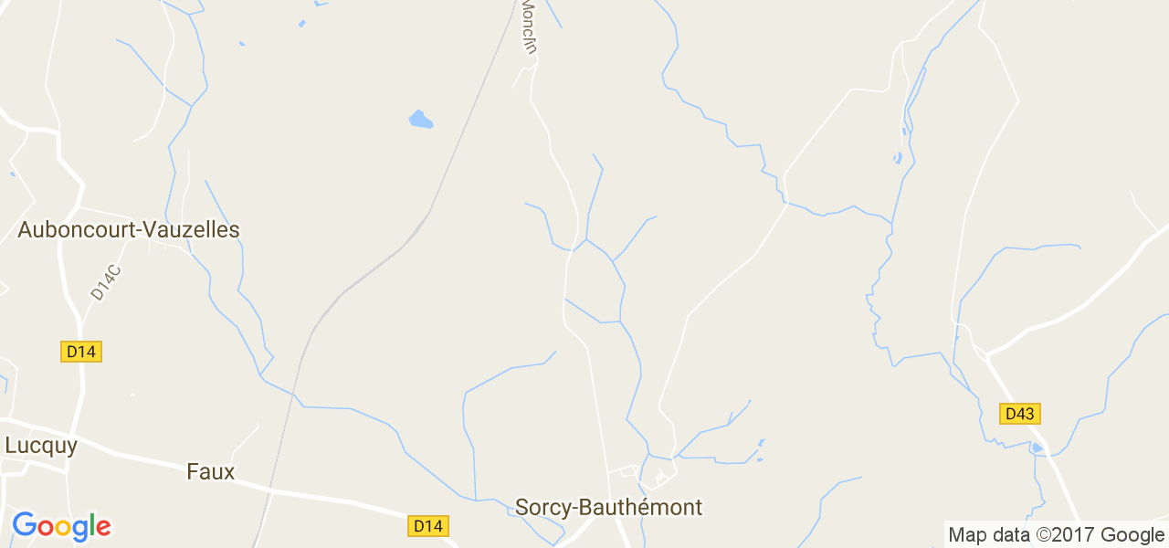 map de la ville de Sorcy-Bauthémont