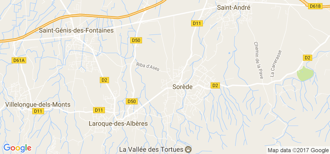 map de la ville de Sorède