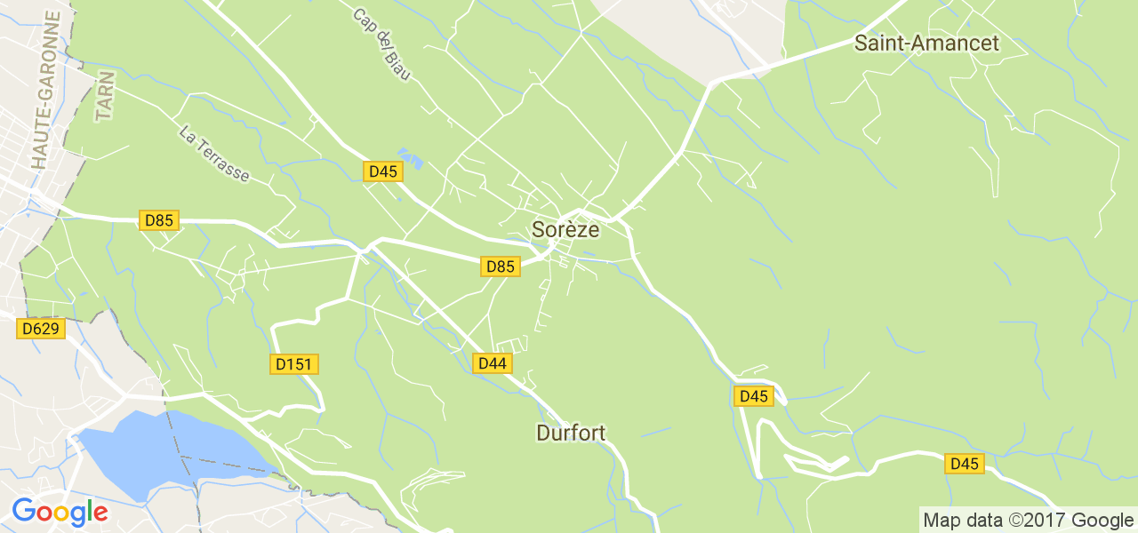 map de la ville de Sorèze