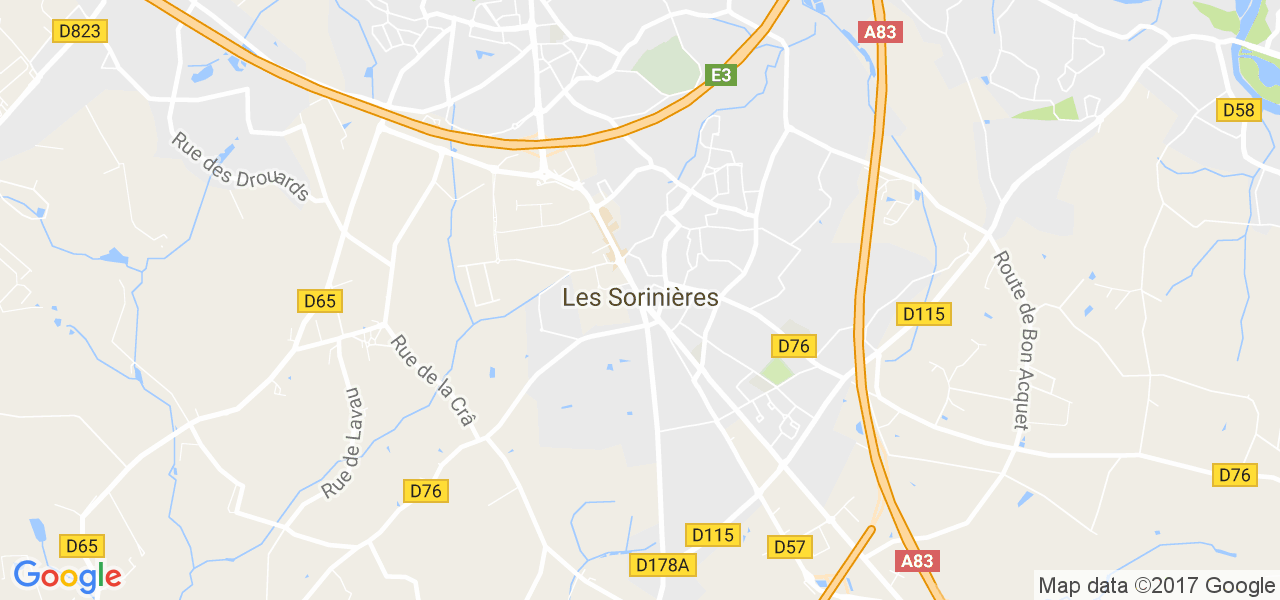 map de la ville de Sorinières