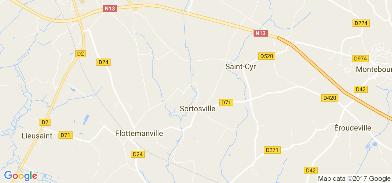 map de la ville de Sortosville