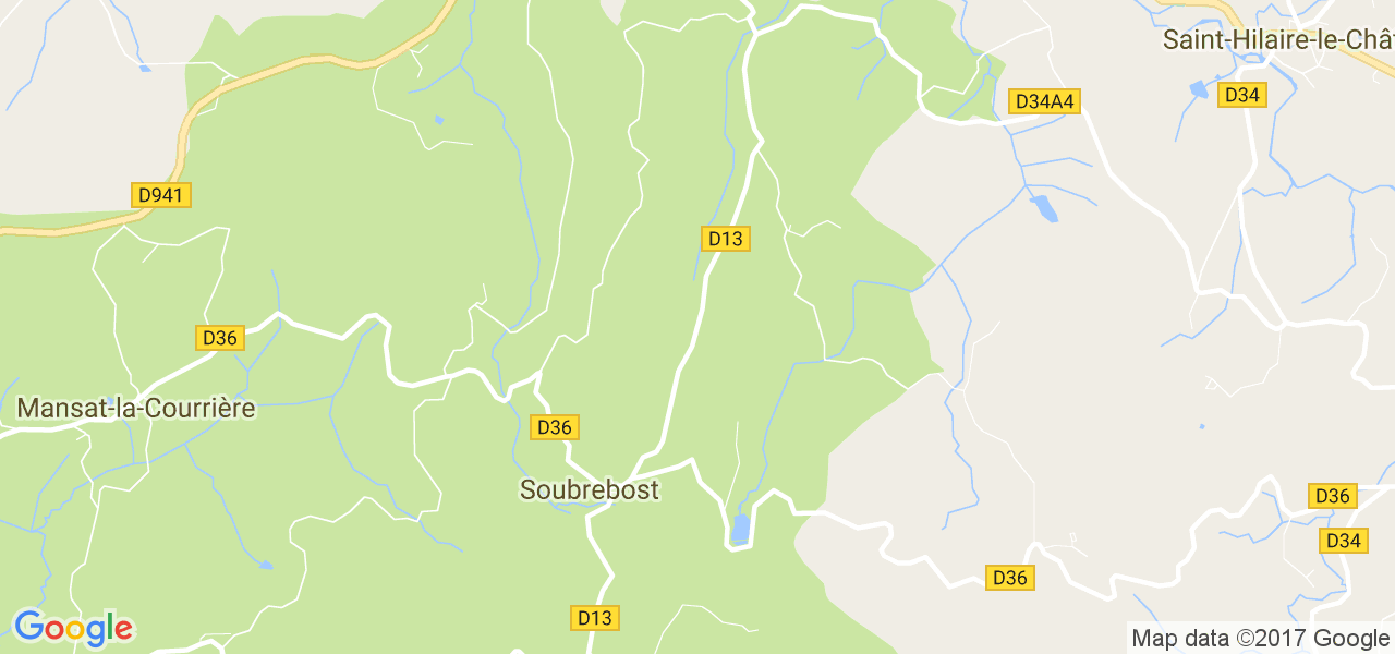 map de la ville de Soubrebost