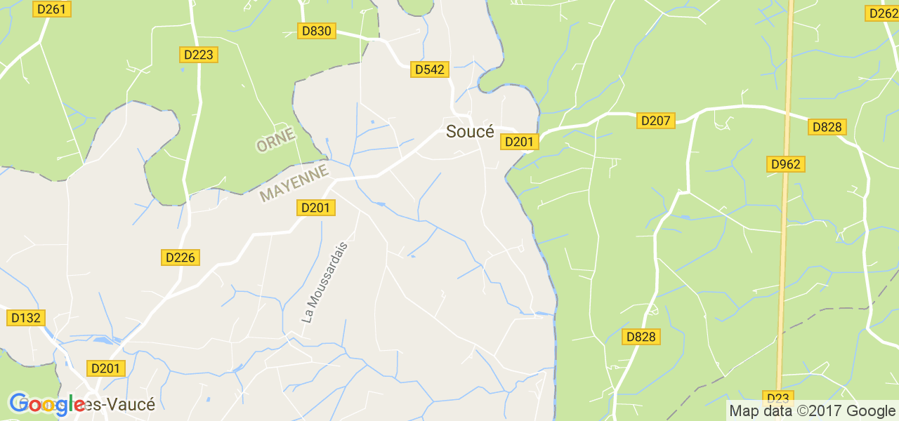 map de la ville de Soucé